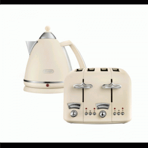 Delonghi Argento Flora Kettle and Toaster Set Cream-0