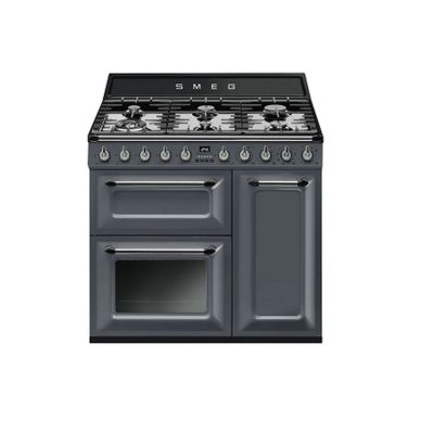Smeg 90cm Dual Fuel Range Cooker-Slate Grey