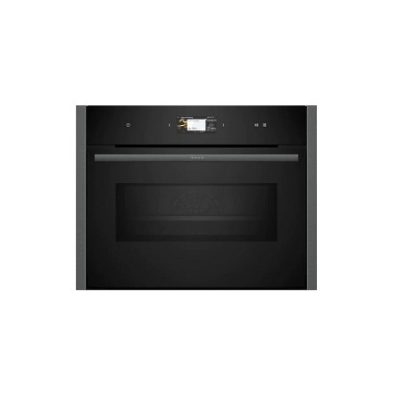 Neff N90 Compact 45cm Ovens with Microwave - Black with Graphite-Grey Trim | C24MS71GOB