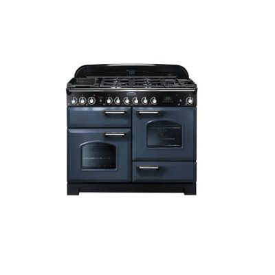 Rangemaster Classic Deluxe 110 Dual Fuel Range Cooker - Stone Blue