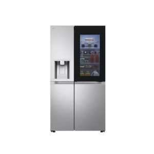 LG 628L InstaView™ Side-By-Side Plumbed Fridge Freezer Brushed Steel | GSXE90BSAD.ABSQ