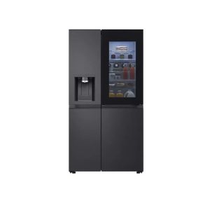 LG 628L InstaView™ Side-By-Side Plumbed Fridge Freezer - Black Steel | GSXE90EVAD.AEVQLGU