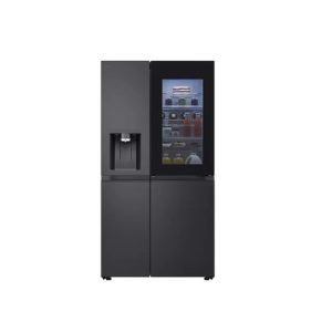 LG 628L InstaView™ Plumbed Side-By-Side Refrigerator - Essence Black Steel | GSXE90EVDD.AEVQLGU