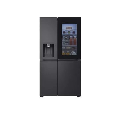 LG 628L InstaView™ Non Plumbed Side-By-Side Refrigerator - Essence Black Steel | GSXE91EVAD.AEVQLGU