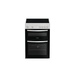 Indesit 60cm Electric Double Cooker with Ceramic Hob - White | IDE6VMW