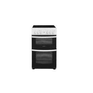 Indesit 50cm Electric Twin Cavity Cooker with Fan Oven - White | ID5V92KMW/UK