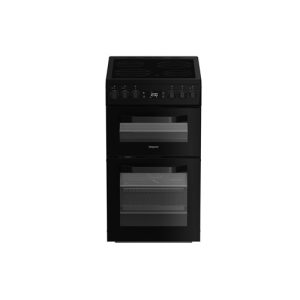 Hotpoint 50cm Freestanding Double Electric Cooker - Black | HDE5VDCB