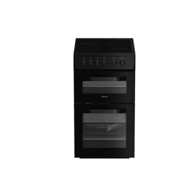 Hotpoint 50cm Electric Cooker - Black | HTE5VCB
