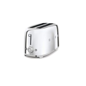 Smeg 50's Style 4 Slice, 2 Long Slot Toaster - Gloss Steel