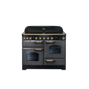 Rangemaster CDL110EISL/B Classic Deluxe 110cm Electric Induction Range Cooker- Slate/Brass