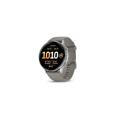 Garmin Venu 4 45mm Silver Bezel Silver Grey Silicone Strap Watch