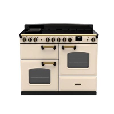 Rangemaster Classic Deluxe 110cm Induction Range Cooker - Pale Cream & Brass | CLDLO110EIPPCR/AB1