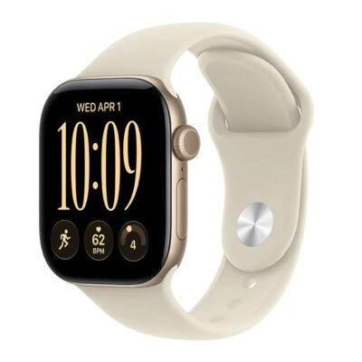 Apple Watch Series 12 | GPS | 42mm | Light Gold Aluminium | Sand Sport Band | S/M